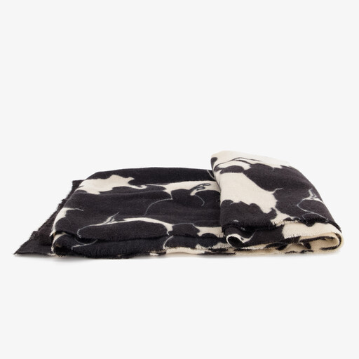 Dames sjaal met print zwart beige