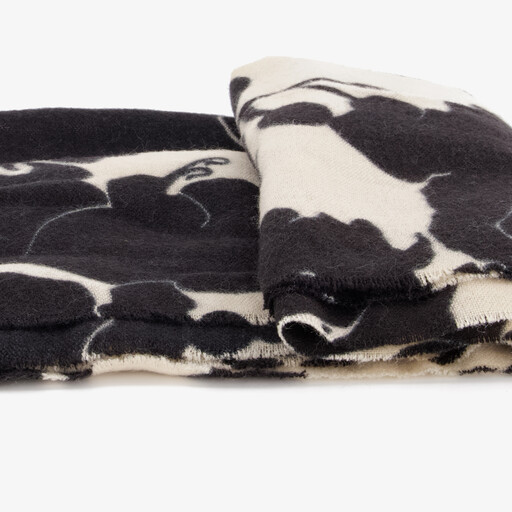 Dames sjaal met print zwart beige