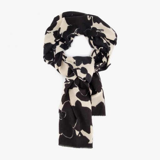 Dames sjaal met print zwart beige