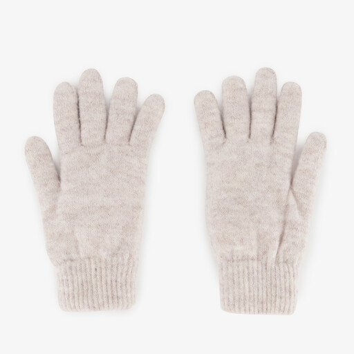 Gebreide dames handschoenen beige