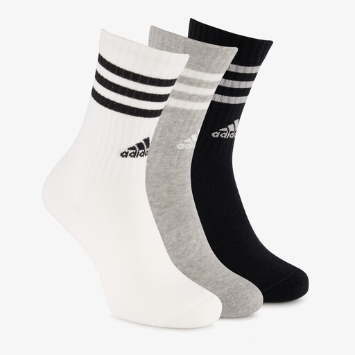 3 paar Ribbed unisex sokken zwart wit grijs