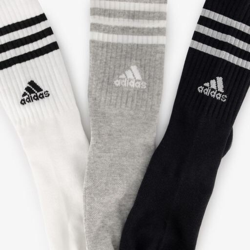 3 paar Ribbed unisex sokken zwart wit grijs