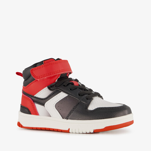 Hoge jongens sneakers zwart rood