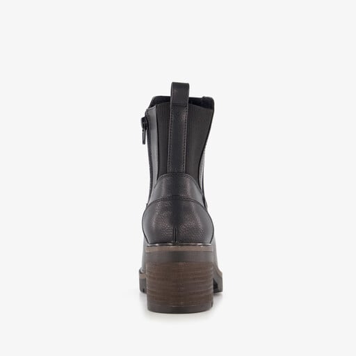 Dames Chelsea boots met hak zwart