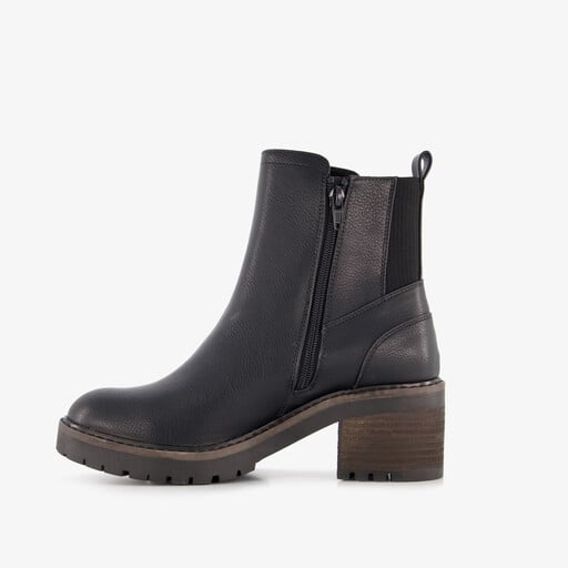 Dames Chelsea boots met hak zwart