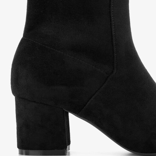 Dames enkellaarsjes met hak zwart