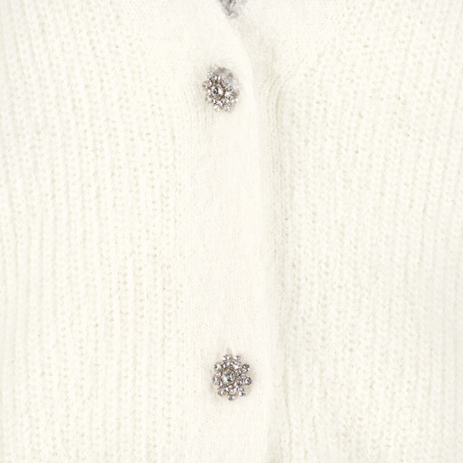 Dames vest met zilverkleurige knopen wit