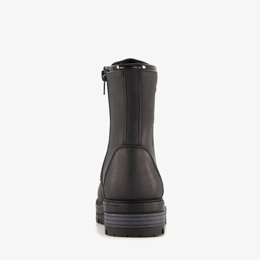 Meisjes veterboots met hartjes zwart