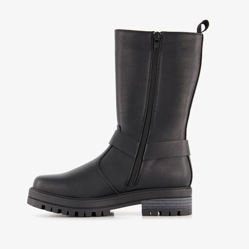 Hoge meisjes biker laarzen met studs zwart