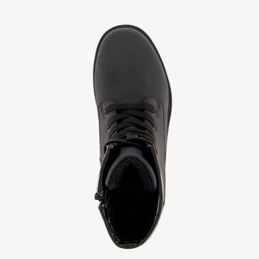 Meisjes veterboots met hartjes zwart