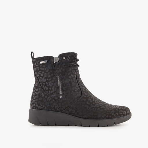 Dames enkellaarsjes met H leest luipaardprint