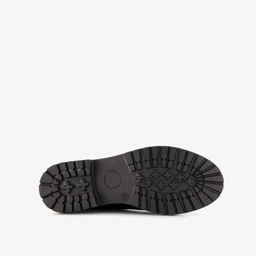 Leren dames veterboots zwart