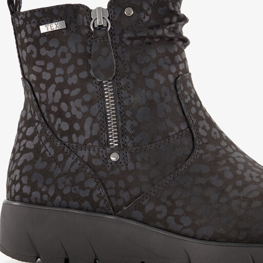 Dames enkellaarsjes met H leest luipaardprint