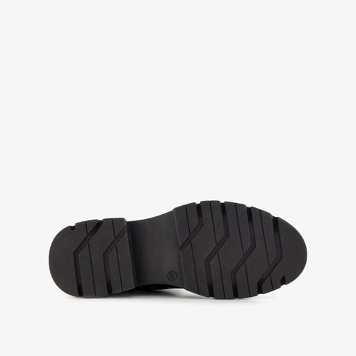 Leren dames biker boots zwart