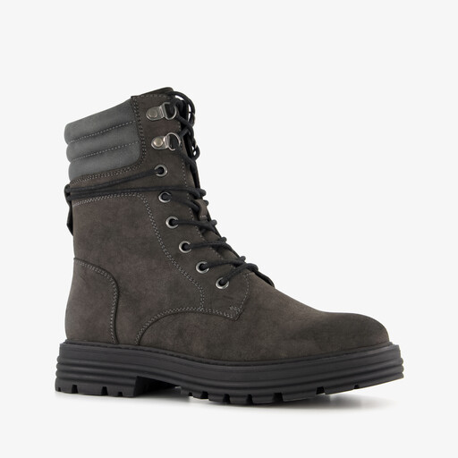 Dames veterboots antraciet