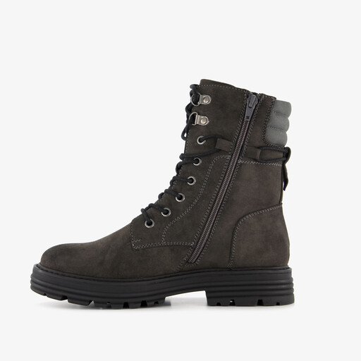 Dames veterboots antraciet