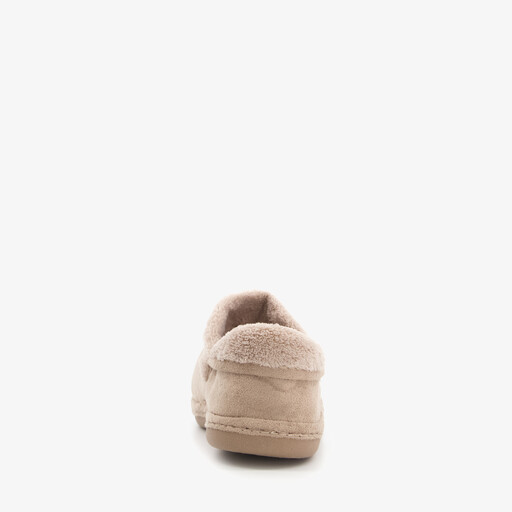 Thuis gevoerde dames pantoffels beige