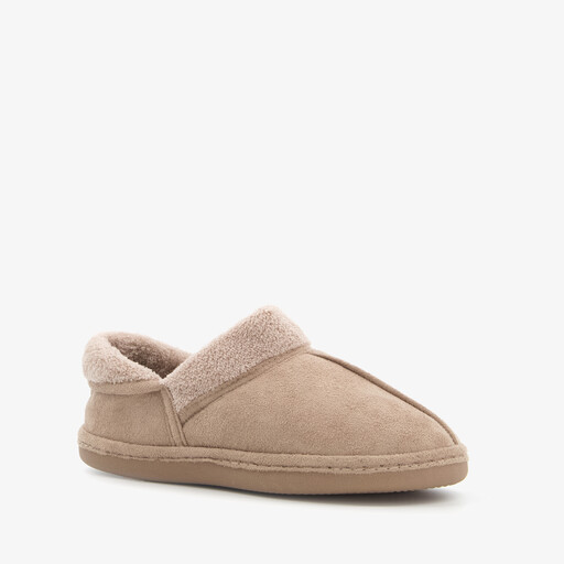 Thuis gevoerde dames pantoffels beige