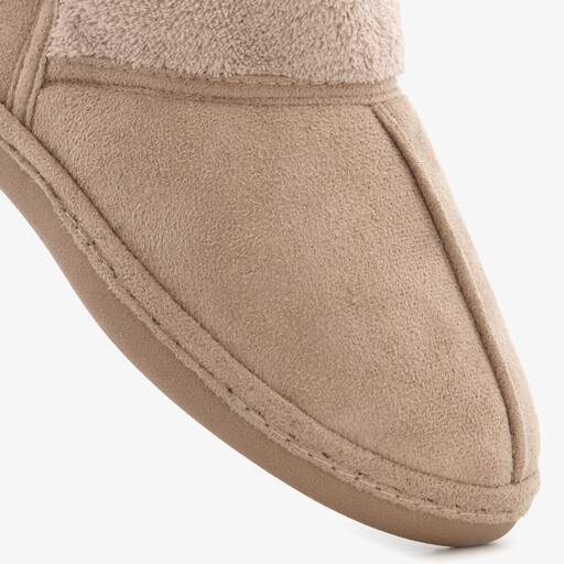 Thuis gevoerde dames pantoffels beige