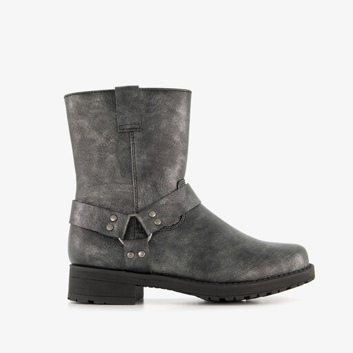Meisjes biker boots zilver
