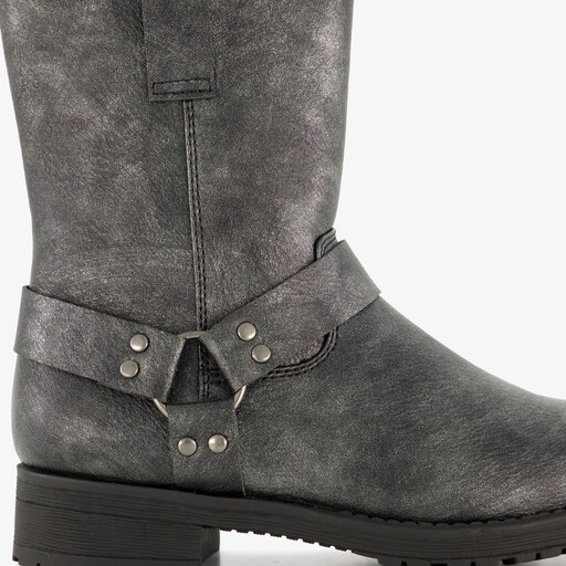 Meisjes biker boots zilver