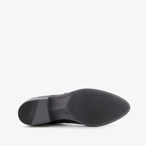 Leren dames Chelsea laarsjes met hak zwart