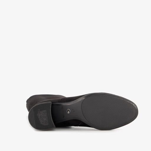 Suèdelook dames laarzen met hak zwart