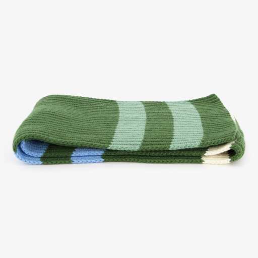 Gebreide jongens sjaal groen blauw