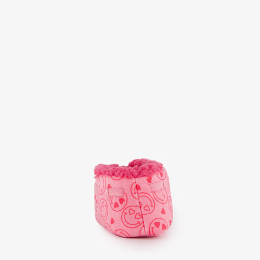 Gevoerde kinder sloffen met smileys roze