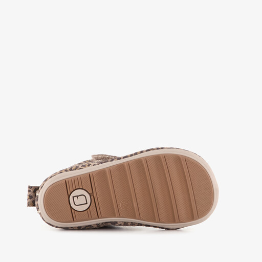 Leren babyschoenen met luipaardprint