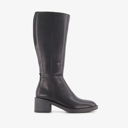 Hoge leren dames laarzen zwart