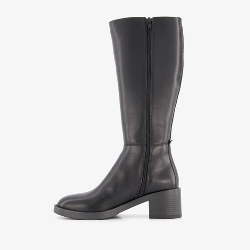 Hoge leren dames laarzen zwart