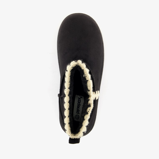 Lage gevoerde dames boots zwart