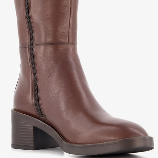 Hoge leren dames laarzen bruin