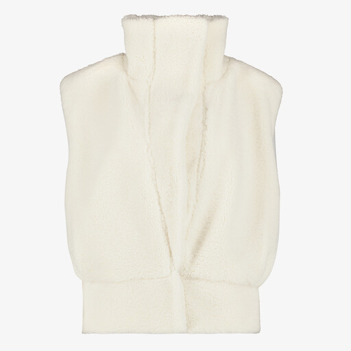 Dames teddy gilet beige