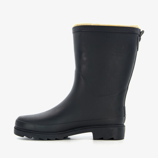 Gevoerde dames regenlaarzen zwart