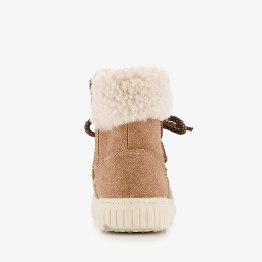 Gevoerde meisjes teddy veterboots bruin