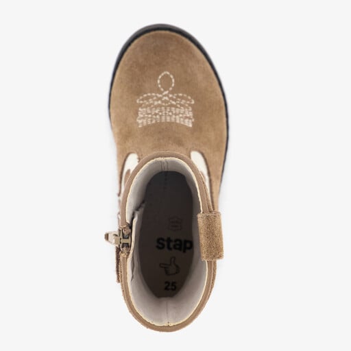 Suède meisjes western laarsjes bruin goud