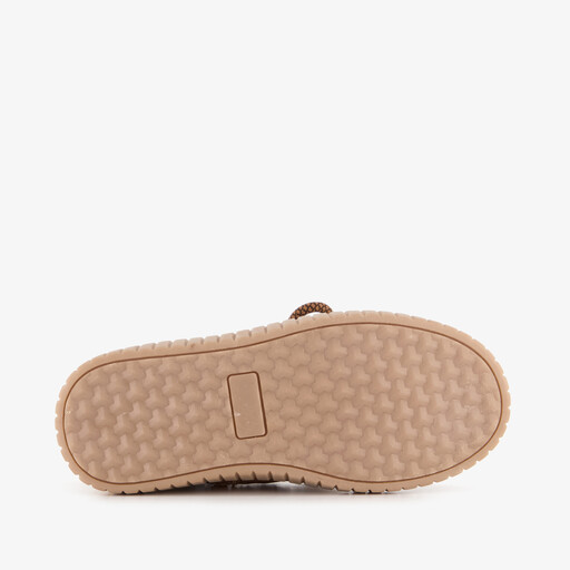 Gevoerde meisjes teddy veterboots bruin