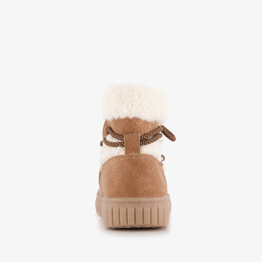 Gevoerde meisjes teddy veterboots bruin