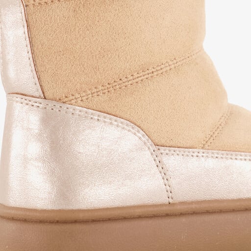 Gevoerde meisjes boots beige metallic