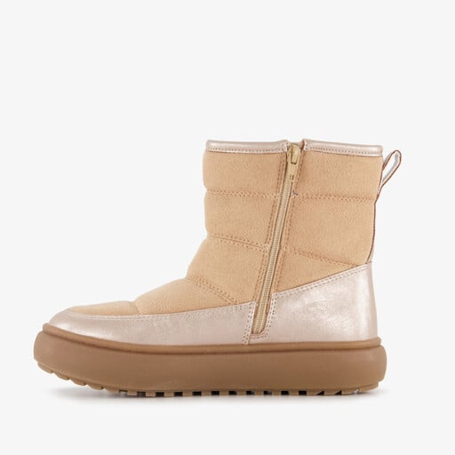 Gevoerde meisjes boots beige metallic