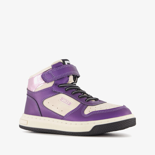 Hoge meisjes sneakers paars wit