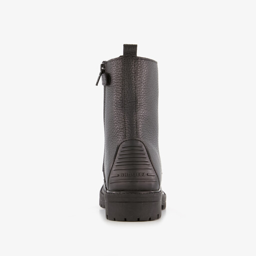 Leren meisjes veterboots zwart