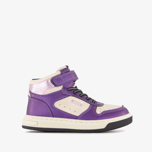 Hoge meisjes sneakers paars wit