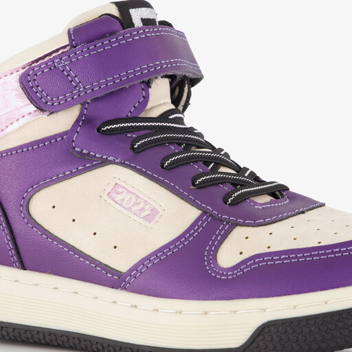 Hoge meisjes sneakers paars wit