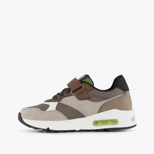 Jongens sneakers met airzool bruin groen