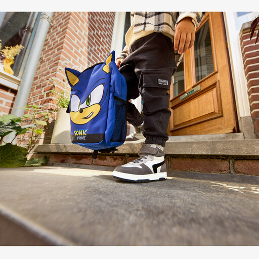 Leren hoge jongens sneakers grijs wit