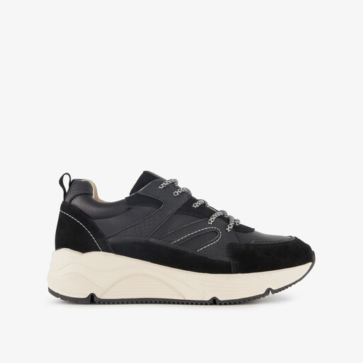 Leren dames sneakers zwart