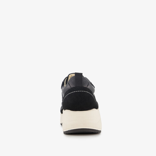 Leren dames sneakers zwart